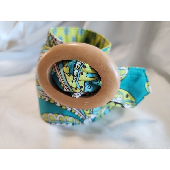 Vera Bradley Peacock Paisley Or Floral Reversible Fabric Belt Green Blue Boho - Picture 1 of 9
